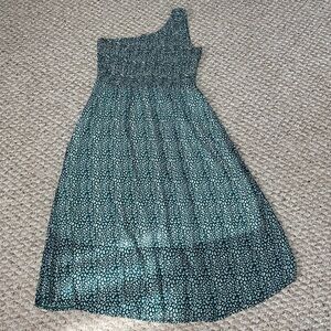 EPRETTY ONE SHOULDER RUCHED MIDI DRESS - LARGE